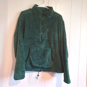 Sherpa Plush Quater Zip Pullover Sweatshirt Size L 11-13